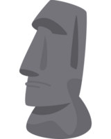 A cartoon easter island statue on a black background png
