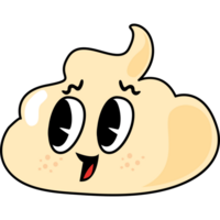 A cartoon character of a poo with eyes and a smile png