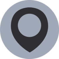 A location pin icon on a black background png