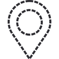 A map pointer icon on a black background png