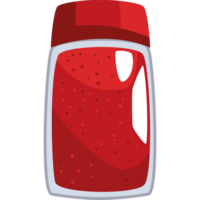 A jar of red sauce on a black background png