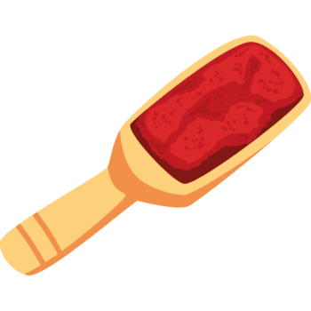 ein hölzern Spatel mit rot Soße auf es png