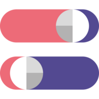 Two buttons with different colors and shapes png