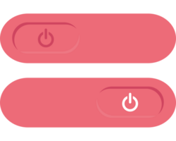 Two pink buttons with a power button on one side png