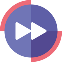 A purple and pink button with a play button png