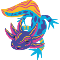 A colorful lizard with a long tail png