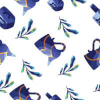 A pattern with blue and yellow objects on a black background png