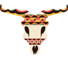 un toro cráneo con vistoso patrones en eso png