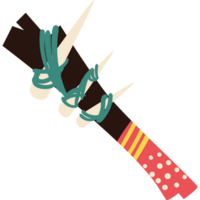 A cartoon illustration of a knife with a rope around it png