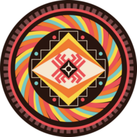 A colorful circular design with an abstract design png