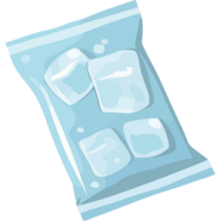Ice cubes in a bag on a black background png