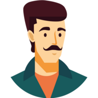 A man with a mustache and a green shirt png