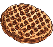 A waffle is shown on a black background png