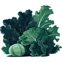 A bunch of green vegetables and a pumpkin png