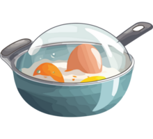 Eggs in a pan with a spatula png
