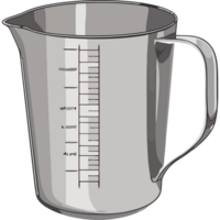 A measuring cup with a ruler on it png