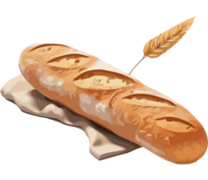 A bread loaf with a leaf on it png
