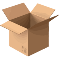 An open cardboard box on a black background png