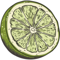 A lime slice is shown on a black background png