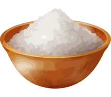 A bowl of salt on a black background png