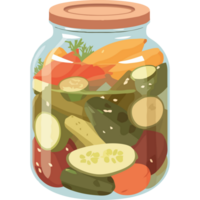 A jar full of pickled vegetables png