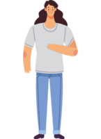 A cartoon man with long hair and a white shirt png