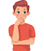 A boy is thinking about something png