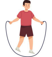 A boy is jumping rope with a skipping rope png