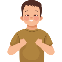 A boy with his hands up in the air png