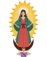 The virgin of guadalupe with an angel png