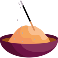 A bowl of fruit with a stick in it png