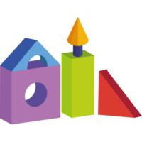 A colorful set of blocks with a candle png
