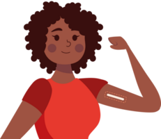 Illustration of a woman with a bandage on her arm png