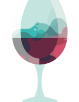 A glass of wine with a red liquid inside png