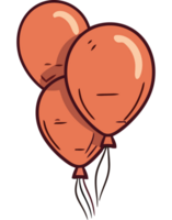 Three orange balloons on a black background png