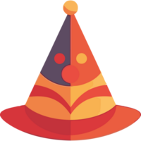 A clown hat with a red and orange color png