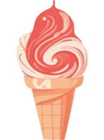 Ice cream cone with pink swirl png