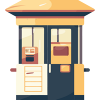 A cartoon vending machine with a sign on it png