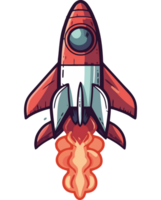 Rocket ship icon with a red and white rocket png