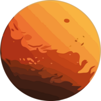 An illustration of a planet with orange and brown colors png