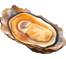 An open oyster on a black background png