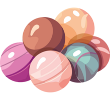 A bunch of colorful balls on a black background png