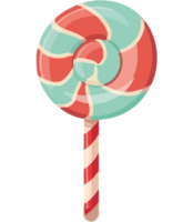 A candy lollipop with a red and green striped top png