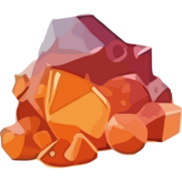 A pile of orange rocks with some orange pebbles png
