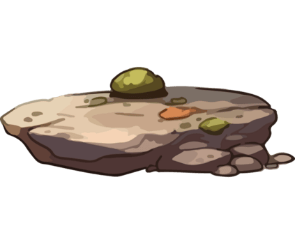 un' roccia con un' verde pianta su esso png