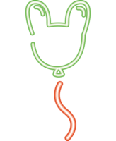 A neon sign with a balloon in the shape of a rabbit png