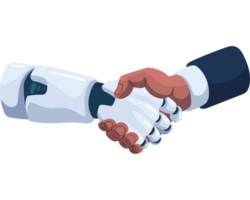 A robot hand shaking hands with a man png