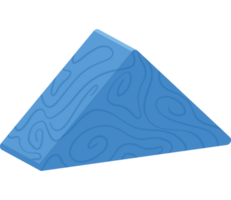 A blue pyramid with a wavy pattern on it png