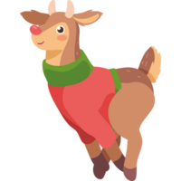 A cartoon deer wearing a red sweater png
