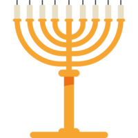 A menorah with five candles on it png